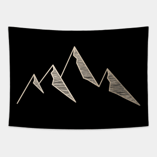 Golden Minimal Mountains Tapestry