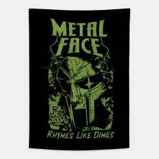 Vintage Bootleg Metal Face Green Tapestry