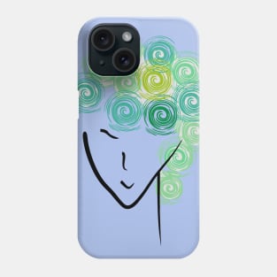 Portrait of curly girl Phone Case