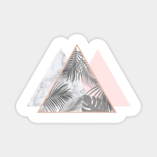 Copper blush gray marble geometric triangles pattern Magnet