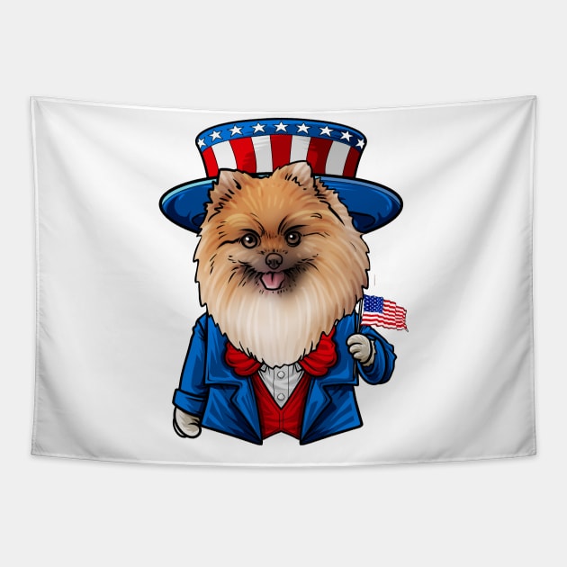 Fourth of July Pomeranian Tapestry by whyitsme