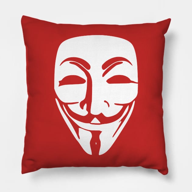 Anonymous (Guy Fawkes Mask) Pillow by truthtopower