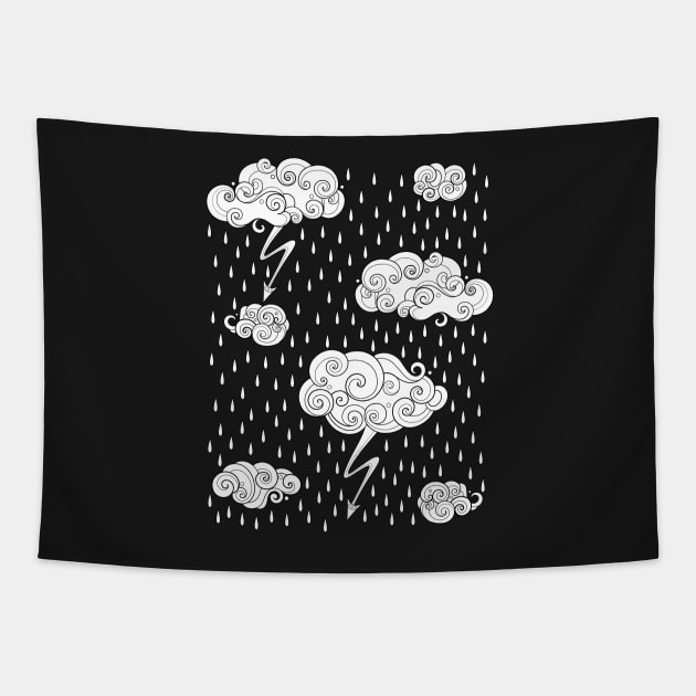 Noncolored Fairytale Weather Forecast Print Tapestry by lissantee