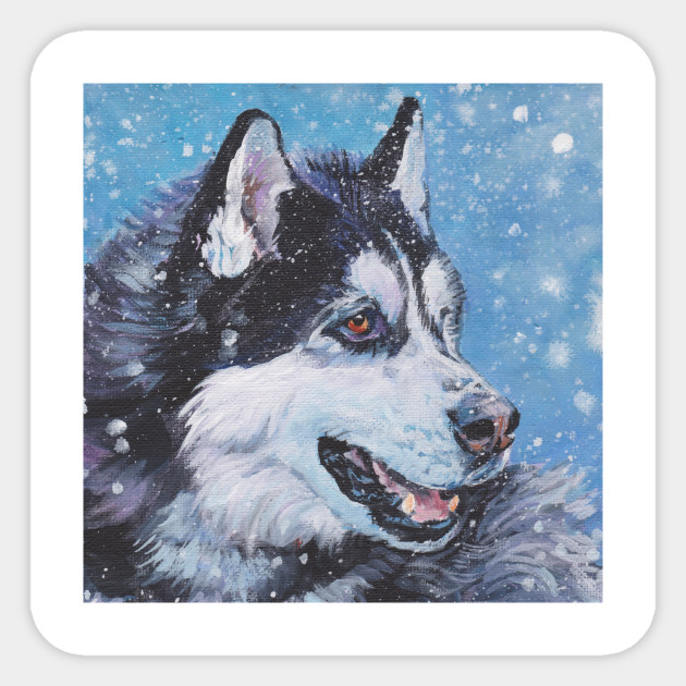Siberian Husky Fine Art Painting Siberian Husky Sticker