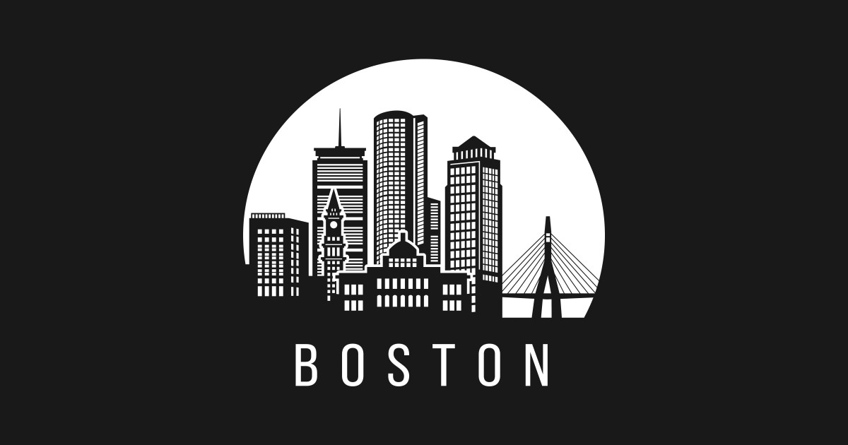 Boston Skyline - Boston - T-Shirt | TeePublic