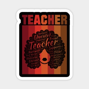 African American Teacher Words in Afro Magnet