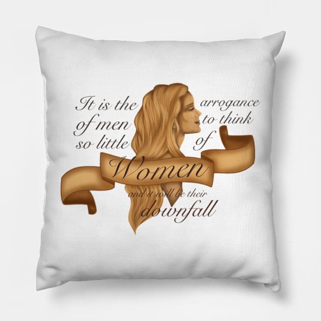 The arrogance of men Pillow by AvviareArt