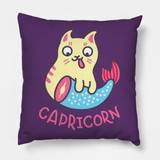 Funny Capricorn Cat Horoscope Tshirt - Astrology and Zodiac Gift Ideas! Pillow