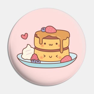 Cute Japanese Style Fluffly Pancakes Doodle Pin