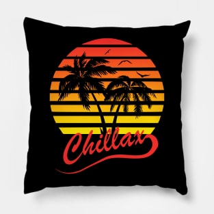 Chillax Tropical Sunset Pillow