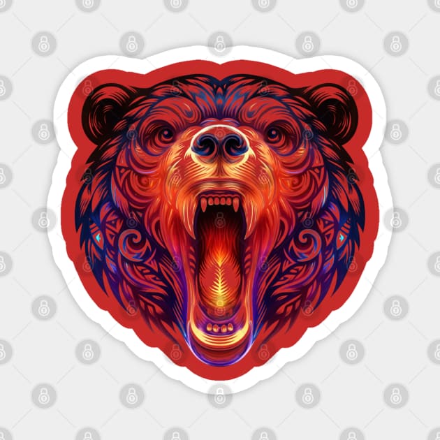 Colorful Pop Art Bear Magnet by Luxinda
