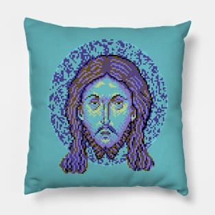 Icon of Christ 16bit - Pixel Art Commodore64 Pillow