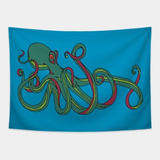 Green Octopus Tapestry