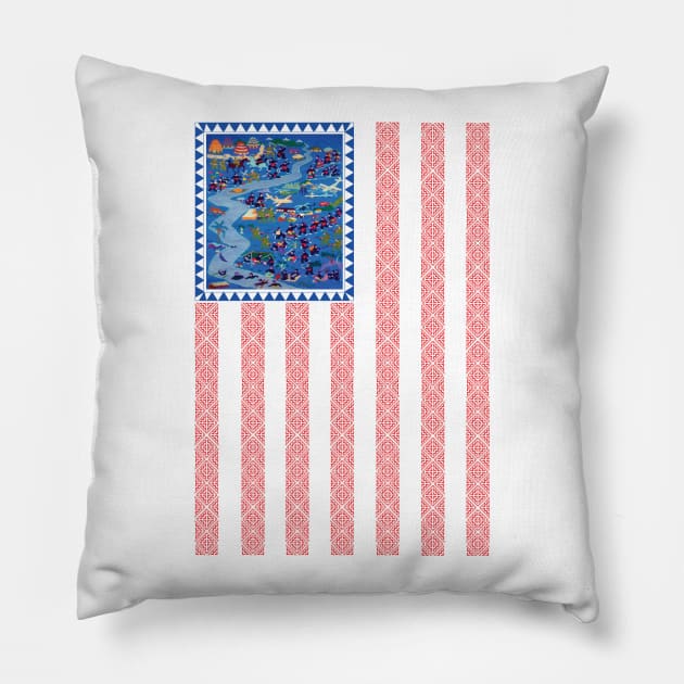 Hmong Story Flag Pillow by VANH