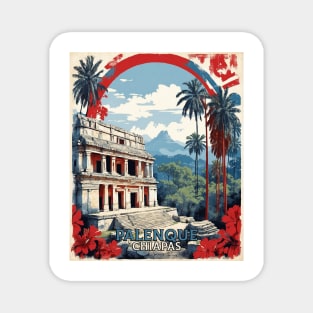 Palenque Chiapas Mexico Vintage Poster Tourism 2 Magnet