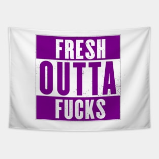 FRESH OUTTA FUCKS purple Tapestry