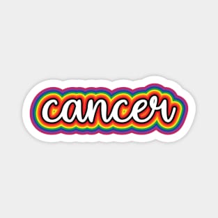 Cancer  Astrology Script Typography Gay Pride Rainbow Magnet