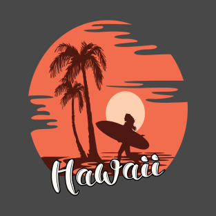 Surfing Hawaii at Sunset T-Shirt