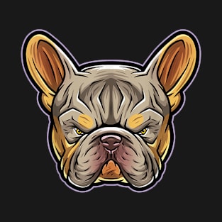 Lilac tri Frenchie Head French Bulldog Exotic Dog T-Shirt