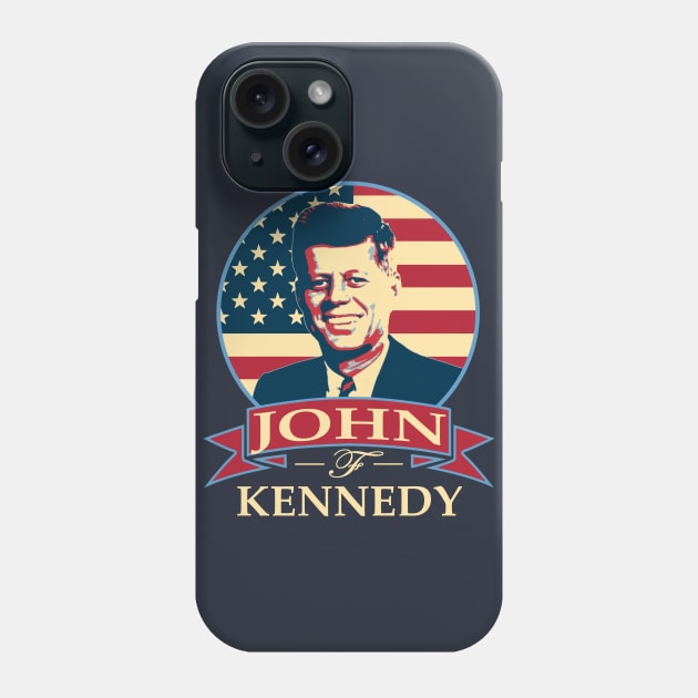 John F Kennedy American Banner Phone Case by Nerd_art