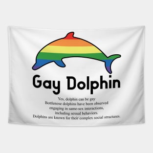 Gay Dolphin G2b - Can animals be gay series - meme gift t-shirt Tapestry