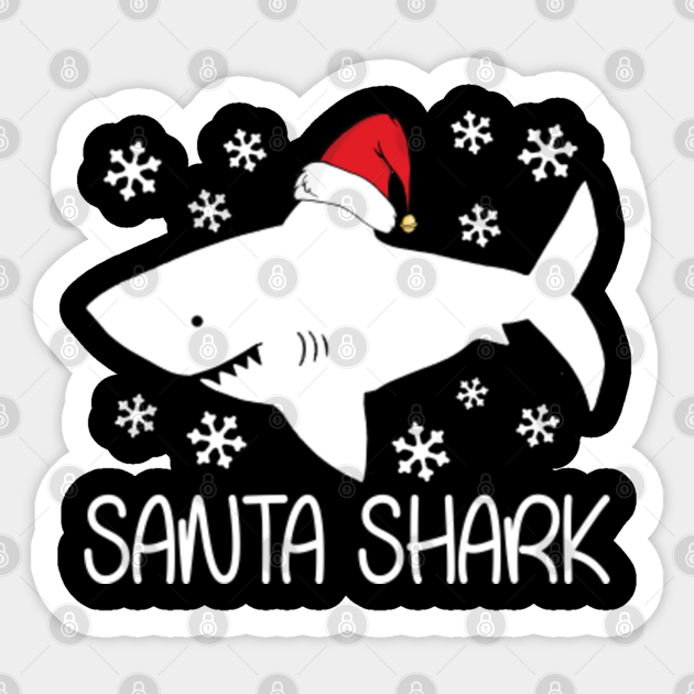 Family Santa Shark Shirts Funny Christmas Shark Matching Family Christmas Pajamas Men S Women S Youth Toddler Kids Family Santa Shark Sticker Teepublic