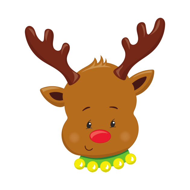 Christmas Reindeer, Red Nose, Antlers, New Year by Jelena Dunčević
