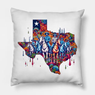 Texas Painting Dripping Cowboy Squad Pillow