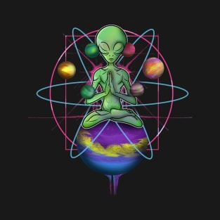 Spiritual Buddha mindfulness meditation Alien T-Shirt