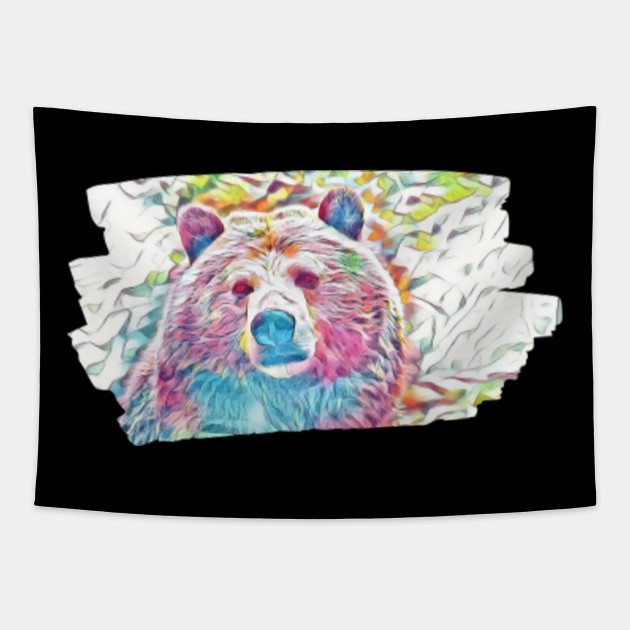 Colorful Bear Art Painting Polar Grizzly Cub Panda Boars