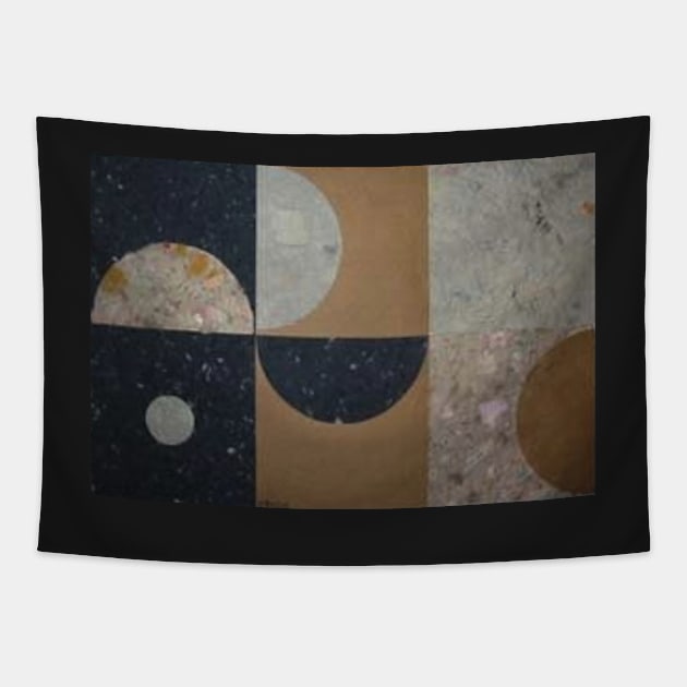 Geometric abstract collage Tapestry by Jonesyinc