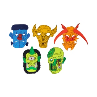 Monster Mask Sticker Pack Papercraft Cardboard T-Shirt