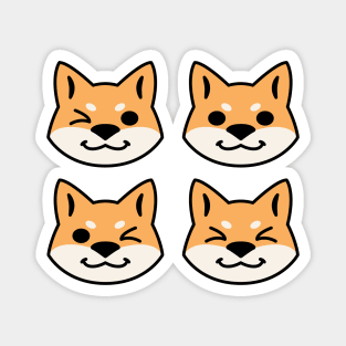 Four Red Shibas Magnet