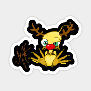 Grumpy Chicken Rudolph Magnet