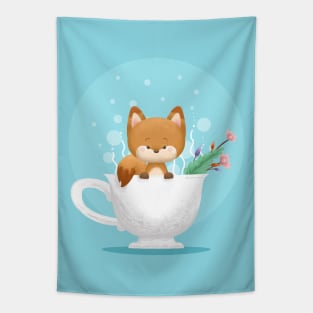 Fox Inside a Teacup Tapestry