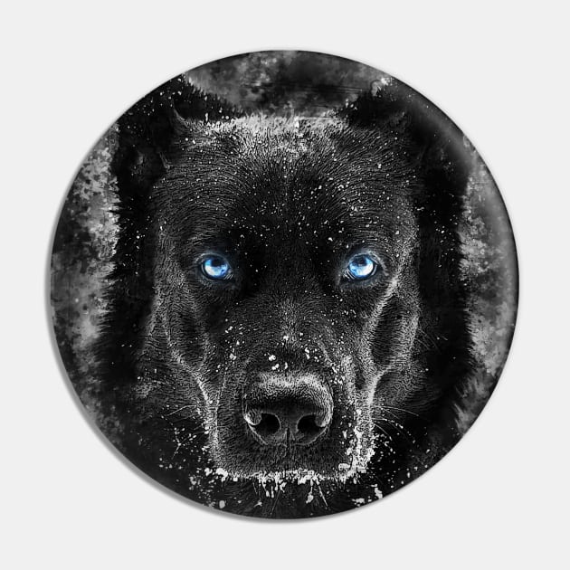 Black Wolf with blue eyes vector Pin by syanart