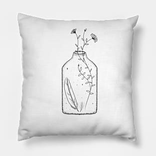 Cute Floral Spell Jar Doodle Pillow