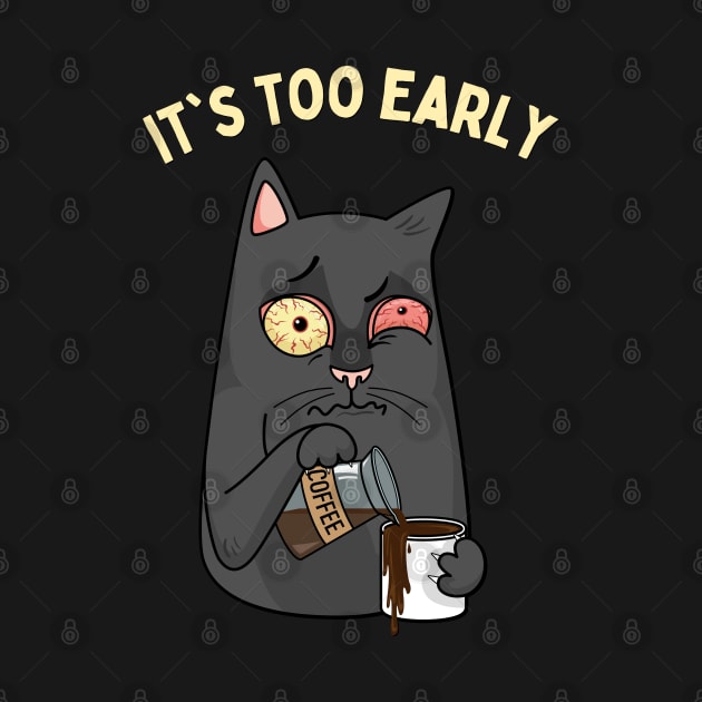 In need of coffee lover coffee addict Funny tired exhausted kitty by BoogieCreates