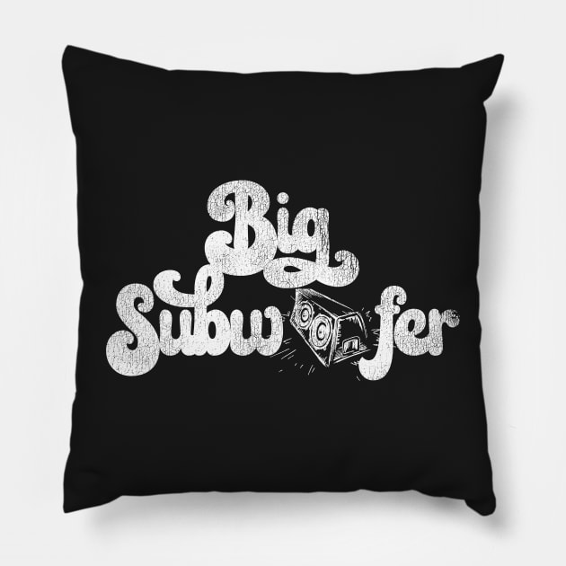 Big Subwoofer (B/W) Pillow by darklordpug