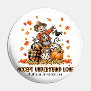 Accept Understand Love Autism Awareness Autumn Sped Teacher Pin