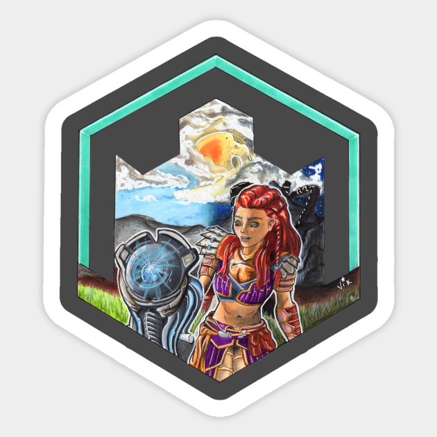 A girl and her watcher - Horizon Zero Dawn - Sticker