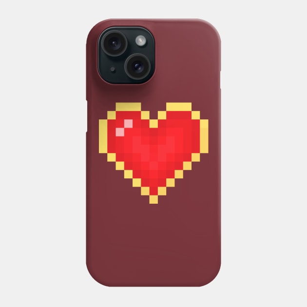 heart in 8 bit style Phone Case by MushroomEye