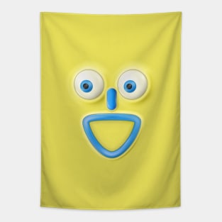 Smiling emoticon on a yellow background. Tapestry