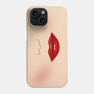 Lucious Red Lips and Blush Phone Case