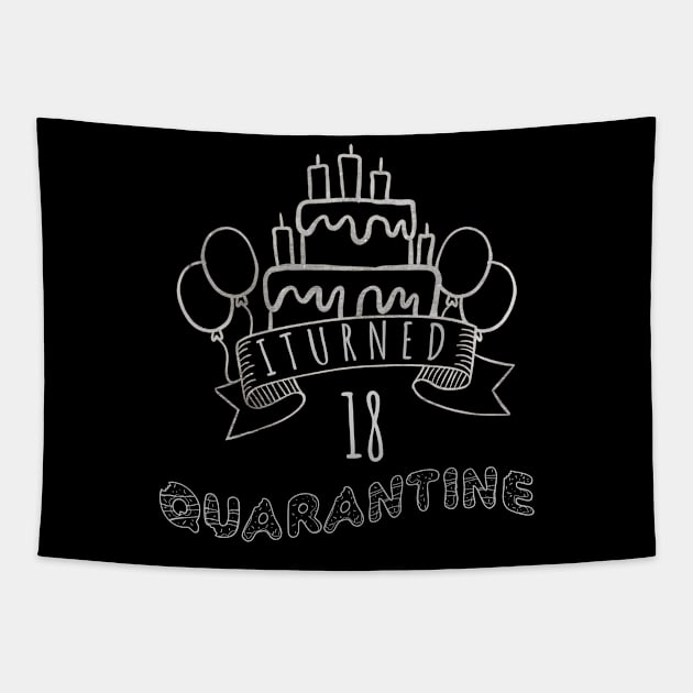 I Turned 18 In Quarantine funny idea birthday Tapestry by fatoajmii