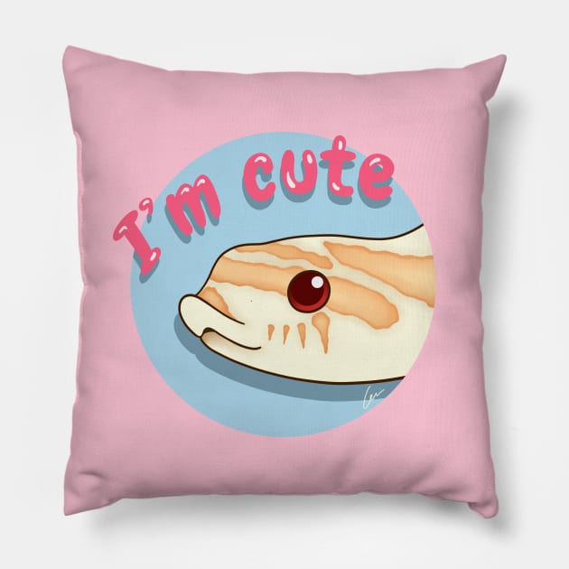 Cute Albino Western Hognose Snake Pillow by anacecilia