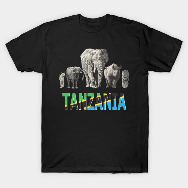 Africa's Big Five Tanzania Wildlife T-Shirt Africa's Big Five Tanzania Wildlife T-Shirt