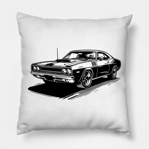 american muscle car Pillow by raventink