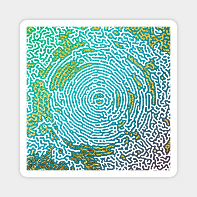 Green Blue Maze Labyrinth to get Lost in. Magnet by maak and illy