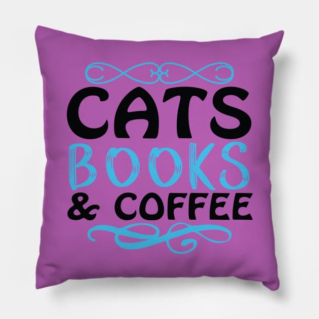 potter cats book and coffee or tea Pillow by Ahmed1973